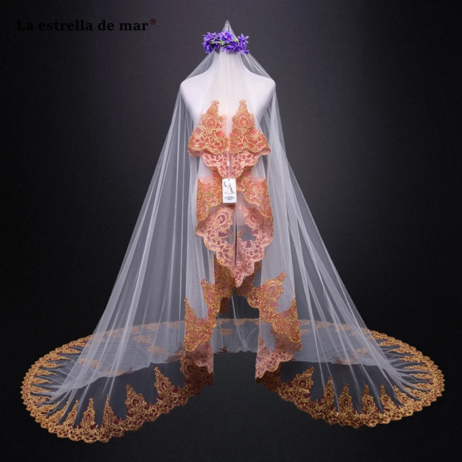Wedding veil 2021 new gold Cathedral Veil 3M long gold veu de noiva luxury bridal veil real photo velo sposa wholesale
Wedding veil 2021 new gold Cathedral Veil 3M long gold veu de noiva luxury bridal veil real photo velo sposa wholesale