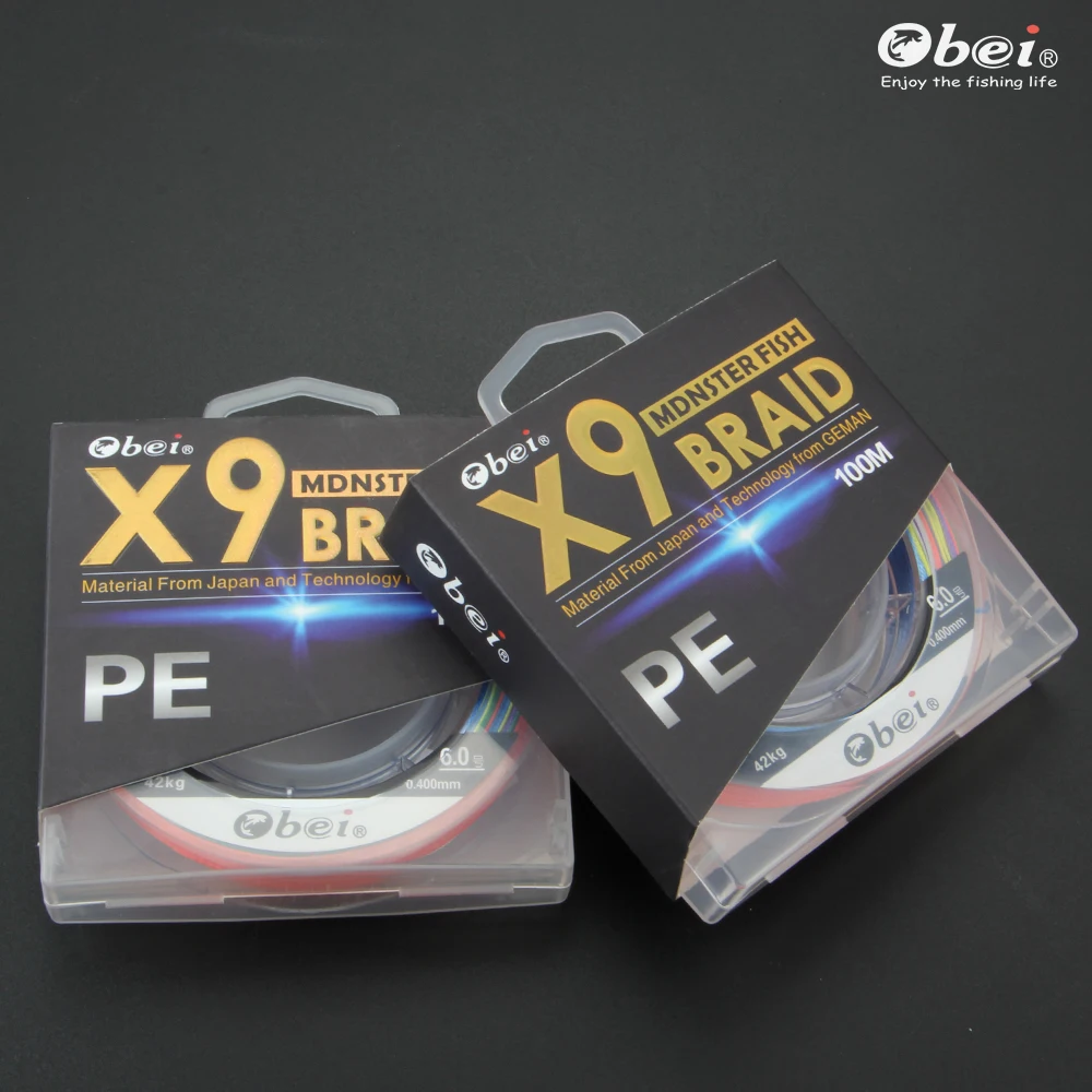 braided fishing line 9 Strand 100m Multifilament PE Lines for lure catfish big fish obei super strong high quality line
braided fishing line 9 Strand 100m Multifilament PE Lines for lure catfish big fish obei super strong high quality line