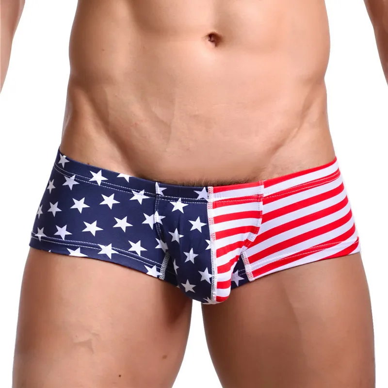 Sexy Men's Boxers Panties Man Sexy USA Flag Striped Stars Gay Underwear Printed Low Waist Mens Boxers Bikini Male Cotton Boxers
Sexy Men's Boxers Panties Man Sexy USA Flag Striped Stars Gay Underwear Printed Low Waist Mens Boxers Bikini Male Cotton Boxers