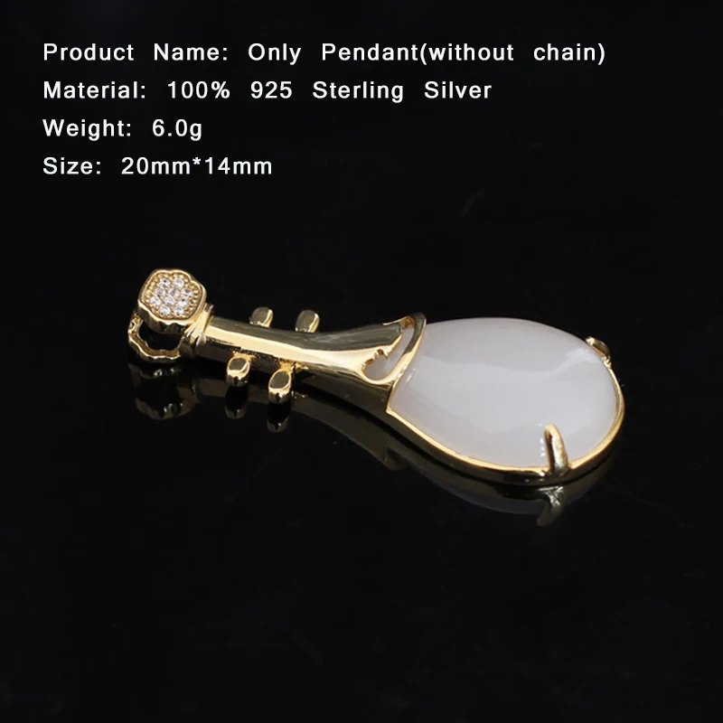 Fashion Women High Quality White Jade Pendant Necklace 925 Sterling Silver Pendants For Women Jewelry Gifts Gold Color Lute SP50
Fashion Women High Quality White Jade Pendant Necklace 925 Sterling Silver Pendants For Women Jewelry Gifts Gold Color Lute SP50