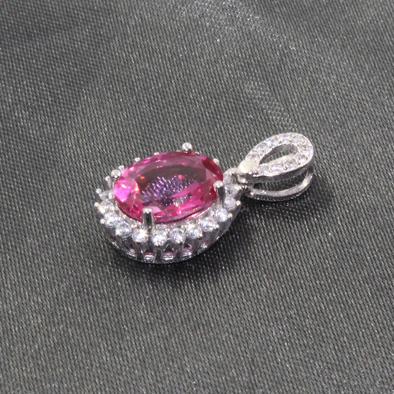 CoLife Jewelry Classic Topaz Pendant for Party 7mm*9mm VVS Grade Pink Silver Solid 925 | Украшения и аксессуары