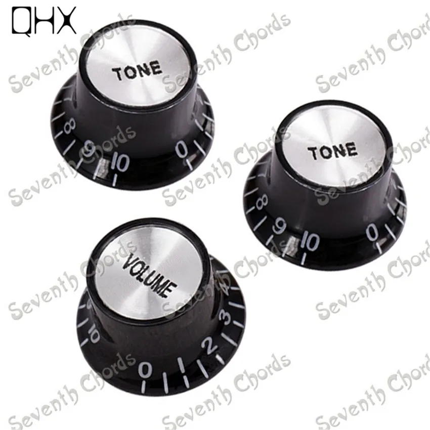 10Sets Black Electric Guitar Speed Control Knobs Buttons with Silver Top guitar accessories parts Musical instrument
10Sets Black Electric Guitar Speed Control Knobs Buttons with Silver Top guitar accessories parts Musical instrument