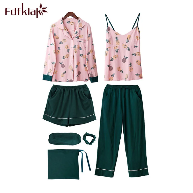Fdfklak 7 pieces print pajamas for women autumn winter pyjamas set cotton sleepwear pijamas female home clothes pijama mujer
Fdfklak 7 pieces print pajamas for women autumn winter pyjamas set cotton sleepwear pijamas female home clothes pijama mujer