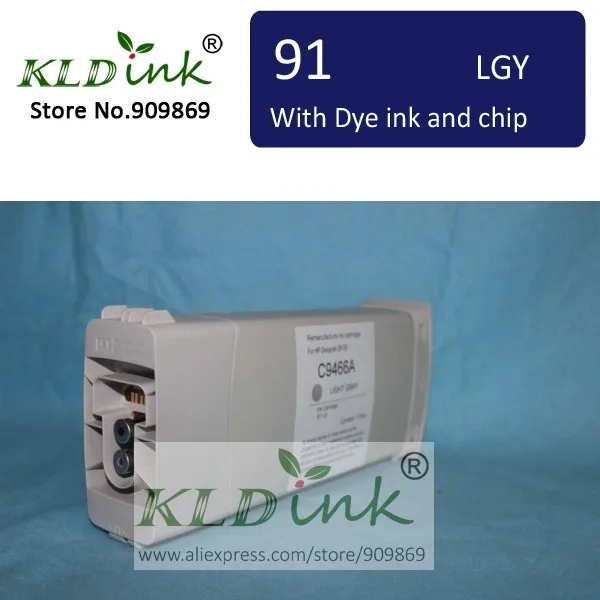 

Compatible HP91 C9466A LIGHT GRAY Dye ink cartridge for Designjet Z6100 printer