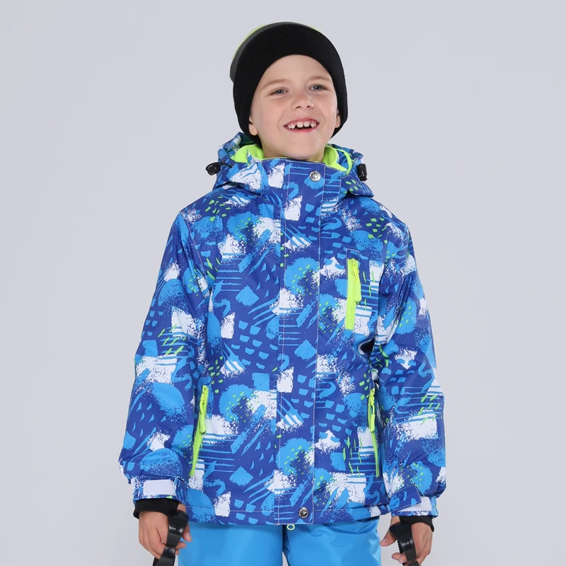 Последний детский лыжный костюм зимняя водонепроницаемая супер теплая цветная