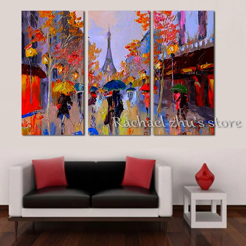 Hand Painted Abstract Stree Rainy Scenery Oil Painting On Canvas Three Pieces Landscape Art Wall Pictures Living Room Home Decor
Hand Painted Abstract Stree Rainy Scenery Oil Painting On Canvas Three Pieces Landscape Art Wall Pictures Living Room Home Decor