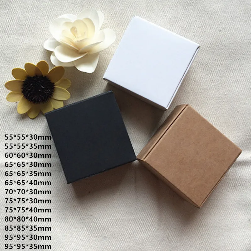 50pcs/lot- Black Brown Carton Kraft Paper Box White Wedding Gift Packing Boxes Wedding Candy Box Party Favors Soap Boxes 
50pcs/lot- Black Brown Carton Kraft Paper Box White Wedding Gift Packing Boxes Wedding Candy Box Party Favors Soap Boxes