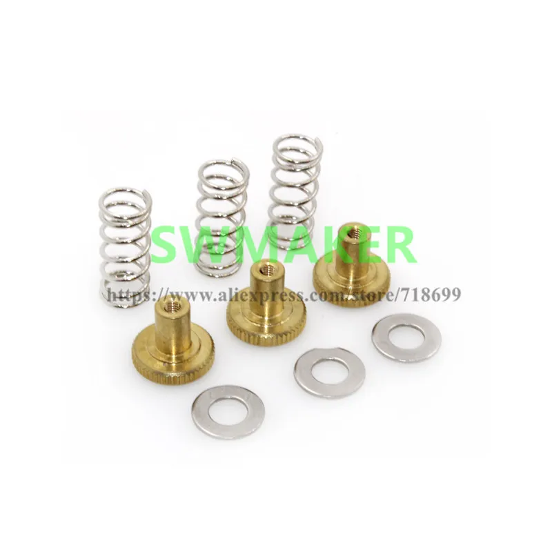 3pcs/set Ultimaker2 heated bed adjustment spring+ hand twist knurled screw + gasket 3D printer accessories
3pcs/set Ultimaker2 heated bed adjustment spring+ hand twist knurled screw + gasket 3D printer accessories