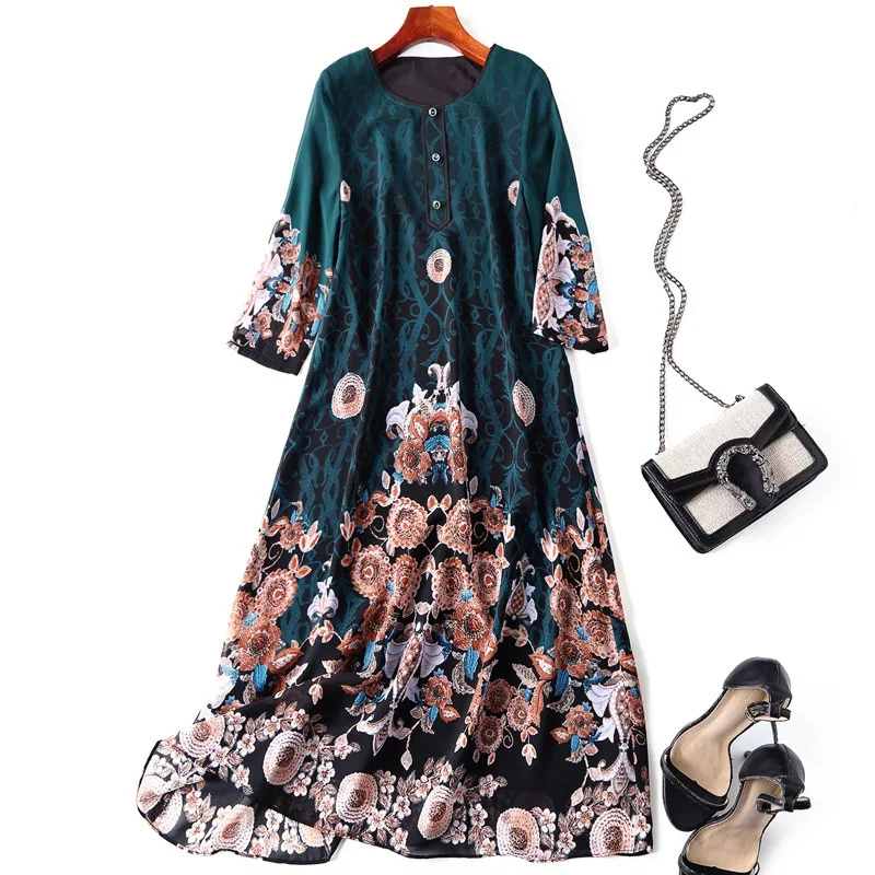 High Quality Brand Vintage Dress 2019 Spring Summer 1950s Style Women Tunic Print 3/4 Sleeve Mid-Calf Length Party Casual Dress
High Quality Brand Vintage Dress 2019 Spring Summer 1950s Style Women Tunic Print 3/4 Sleeve Mid-Calf Length Party Casual Dress