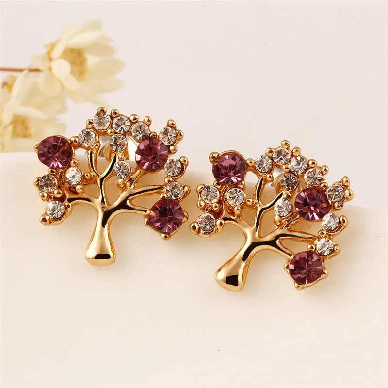 2018 Hot New Fashion Cute Tree Rhinestone Earrings Jewelry For Women Stud Earrings Accessories purple / red Brinco A6
2018 Hot New Fashion Cute Tree Rhinestone Earrings Jewelry For Women Stud Earrings Accessories purple / red Brinco A6