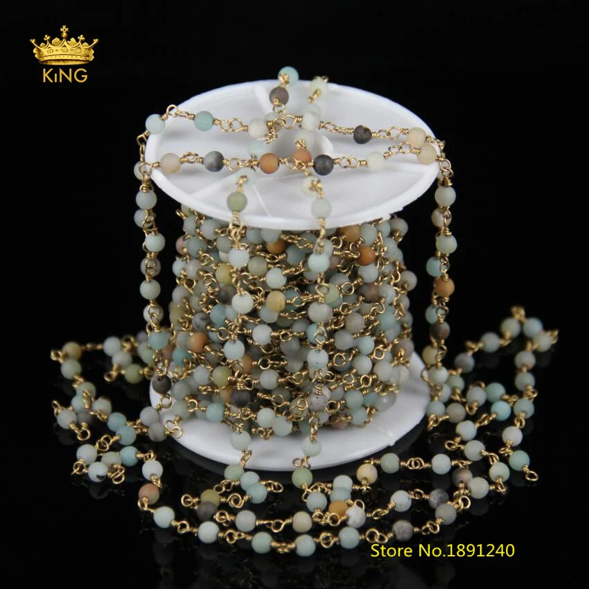 5Meter 4mm Matted Frosted Natural Amazonite Rosary Chains,Wire Wrapped Round Stones Plated Brass Copper Chains for Bracelet ZJ26
5Meter 4mm Matted Frosted Natural Amazonite Rosary Chains,Wire Wrapped Round Stones Plated Brass Copper Chains for Bracelet ZJ26