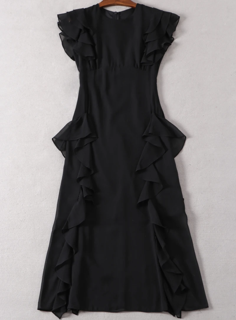 New Arrival Ruffles Designer Women Solid Dress Fashion O-Neck Sleeveless Dresses E5222
New Arrival Ruffles Designer Women Solid Dress Fashion O-Neck Sleeveless Dresses E5222