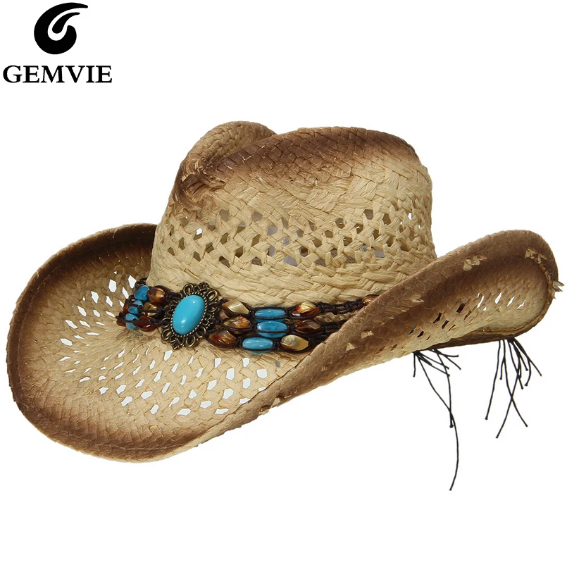 GEMVIE New Cowgirl Summer Hat Straw Hat for Women Bead Belt Western Cowboy Hat For Men Lady Trendy Woven Sun Hat Beach Cap
GEMVIE New Cowgirl Summer Hat Straw Hat for Women Bead Belt Western Cowboy Hat For Men Lady Trendy Woven Sun Hat Beach Cap