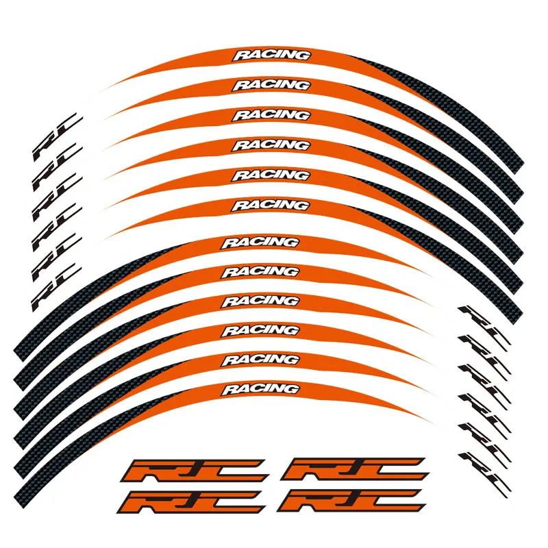 Hot sell high quality Motorcycle 1set front&Rear Edge Outer Rim Sticker Wheel Decals Reflective Oragen For RC125 200 250 390
Hot sell high quality Motorcycle 1set front&Rear Edge Outer Rim Sticker Wheel Decals Reflective Oragen For RC125 200 250 390
