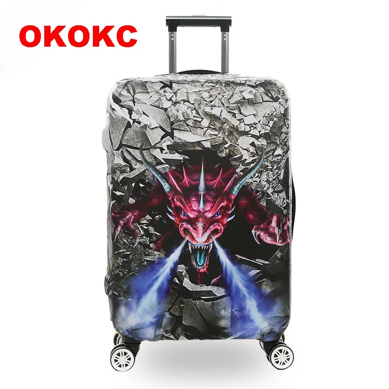 Чехол для чемодана OKOKC Dragon Fire плотный эластичный чемоданов 18-30 дюймов аксессуары