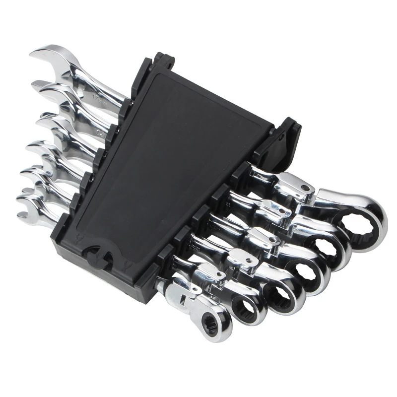 6pc/set Multifunction Flexible Head Ratchet Wrench Combination Professional Universal Wrench Car Repair Tools With storage rack
6pc/set Multifunction Flexible Head Ratchet Wrench Combination Professional Universal Wrench Car Repair Tools With storage rack