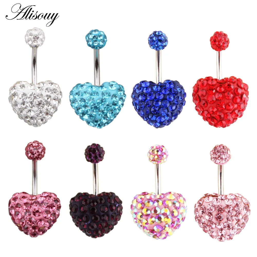 Heart Double Side Belly Piercing Rings Surgical Steel Crystal Disco Ball Belly Button Ring Navel Piercing Body Jewelry
Heart Double Side Belly Piercing Rings Surgical Steel Crystal Disco Ball Belly Button Ring Navel Piercing Body Jewelry