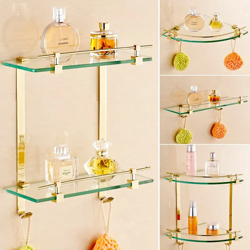 Gold Brass Corner Shelf Wall Mounted Bathroom Accessories Set Smooth Mirror Corner Rack Glass Bath Shelf Towel Rack Wall Holder
Gold Brass Corner Shelf Wall Mounted Bathroom Accessories Set Smooth Mirror Corner Rack Glass Bath Shelf Towel Rack Wall Holder