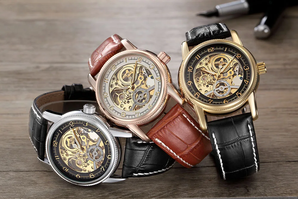 MG. ORKINA Analog Wristwatch Men Leather Strap Luxury Golden Mechanical Skeleton Dial Automatic Watch Reloj Male Clock Kol Saat
MG. ORKINA Analog Wristwatch Men Leather Strap Luxury Golden Mechanical Skeleton Dial Automatic Watch Reloj Male Clock Kol Saat