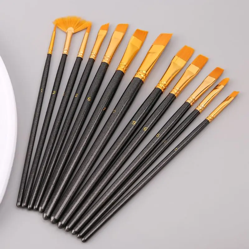 12pcs/set Professional Paint Brush Nylon Hair Artist Brush With Mixing Palette Set For Acrylic Watercolor Oil Painting Supplies
12pcs/set Professional Paint Brush Nylon Hair Artist Brush With Mixing Palette Set For Acrylic Watercolor Oil Painting Supplies
