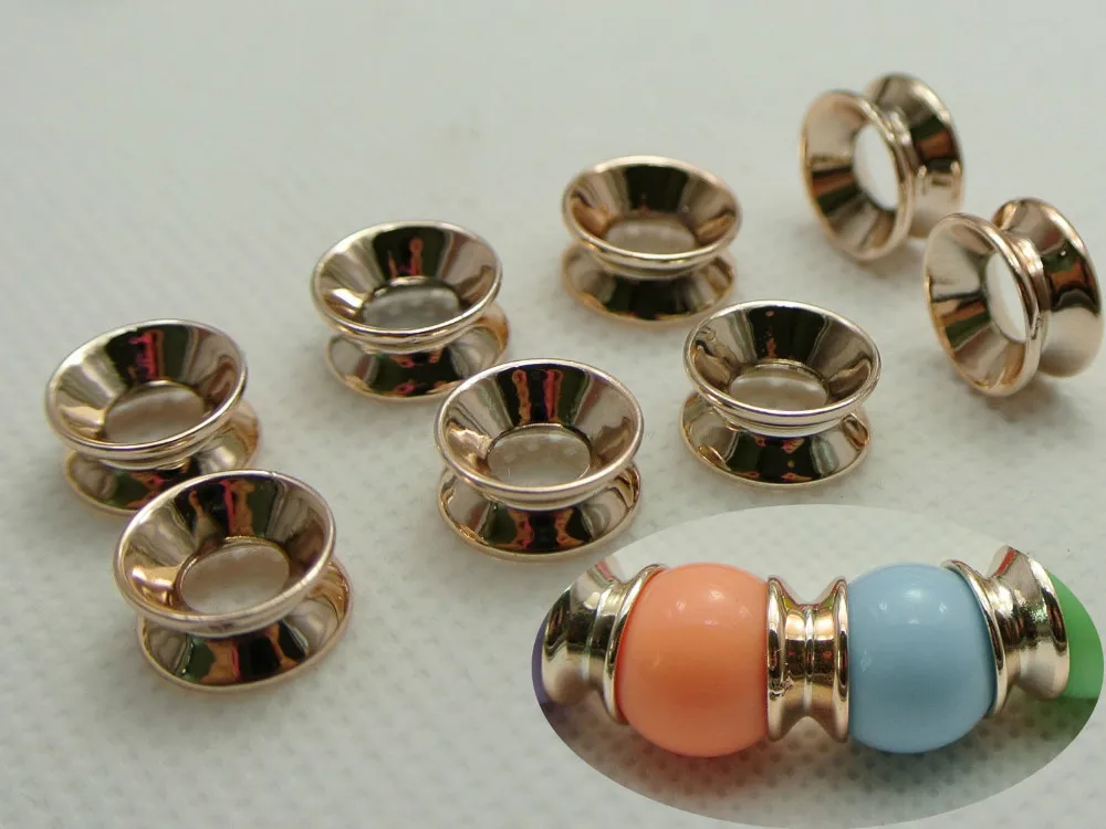 50 Gold Tone Metallic Acrylic Double Cap Spacer Beads 10X5mm Fit 10-12mm With Big Hole
50 Gold Tone Metallic Acrylic Double Cap Spacer Beads 10X5mm Fit 10-12mm With Big Hole