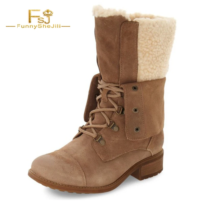 FSJ Warm Brown Suede Cross-tied Lace-up Pointed Toe Chunky Heel Women Ankle Boots Handmade Outside Snow Winter Booties 2021
FSJ Warm Brown Suede Cross-tied Lace-up Pointed Toe Chunky Heel Women Ankle Boots Handmade Outside Snow Winter Booties 2021