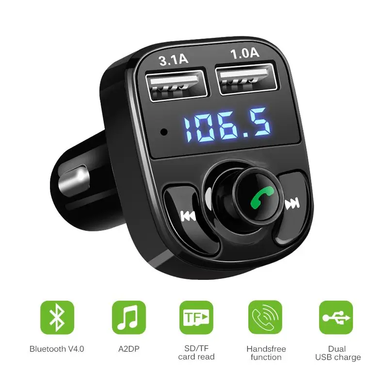 Fm-передатчик Aux модулятор Bluetooth Handsfree Car Kit автомобильный аудио mp3-плеер 3.1A Быстрая зарядка двойное USB Автомобильное зарядное устройство
Fm-передатчик Aux модулятор Bluetooth Handsfree Car Kit автомобильный аудио mp3-плеер 3.1A Быстрая зарядка двойное USB Автомобильное зарядное устройство