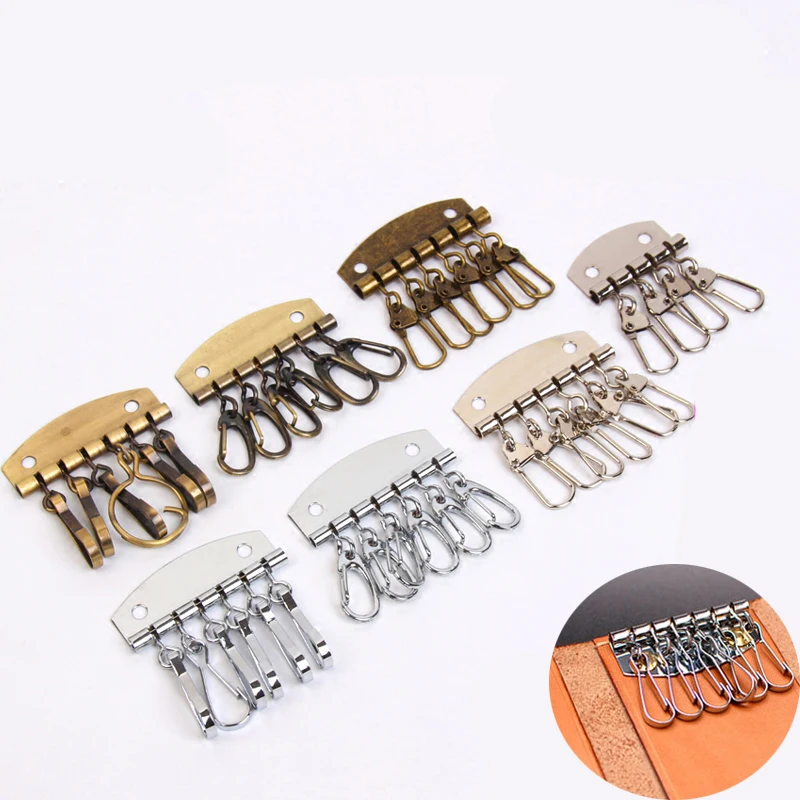 Key row Keychain hook Copper silver mirror 6 rows of 4 rows of diy handmade leather key case accessories
Key row Keychain hook Copper silver mirror 6 rows of 4 rows of diy handmade leather key case accessories