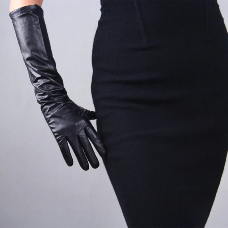 Female Leather Sheepskin Wool Color Matching Gloves 44cm Long Women'S Black Gloves Straight Canister Stitching TB54
Female Leather Sheepskin Wool Color Matching Gloves 44cm Long Women'S Black Gloves Straight Canister Stitching TB54