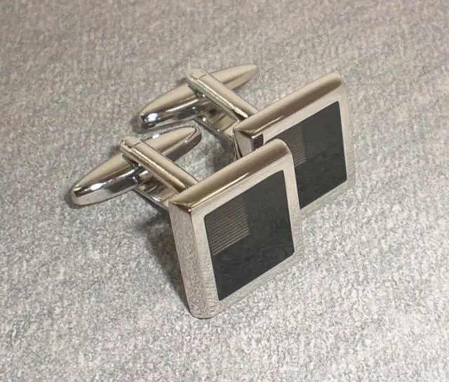 Free shipping Customize black enamel cufflinks shirt square