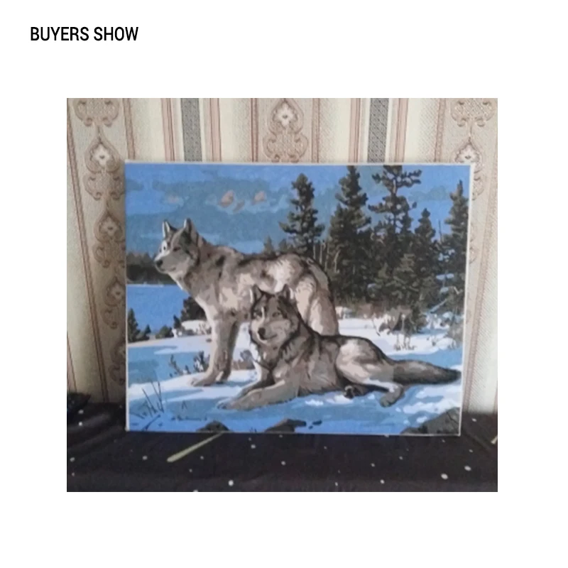 Без рамки волк животные DIY Набор для рисования по номерам Краска на холсте