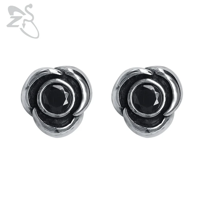 ZS Punk Flower Stud Earrings for Women Small Hip Hop Earing with Black Zirconia Stainless Steel Jewelry Accessoires Gifts 2019
ZS Punk Flower Stud Earrings for Women Small Hip Hop Earing with Black Zirconia Stainless Steel Jewelry Accessoires Gifts 2019