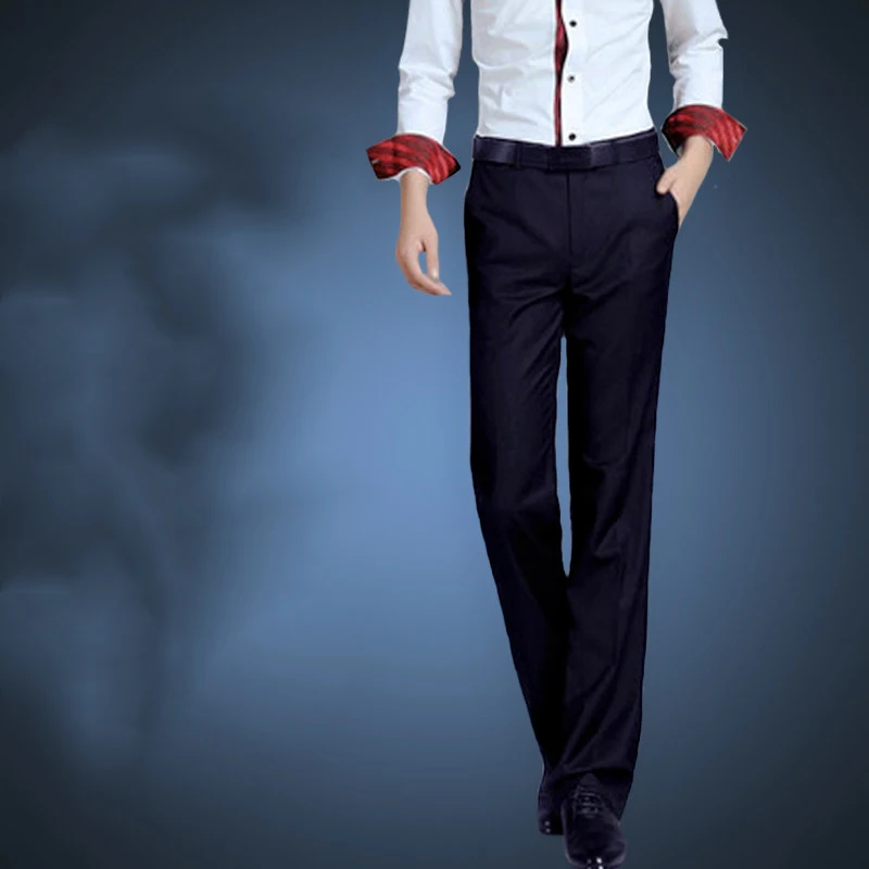 Мужские расклешенные брюки синие/черные/винно красные прямые повседневные в