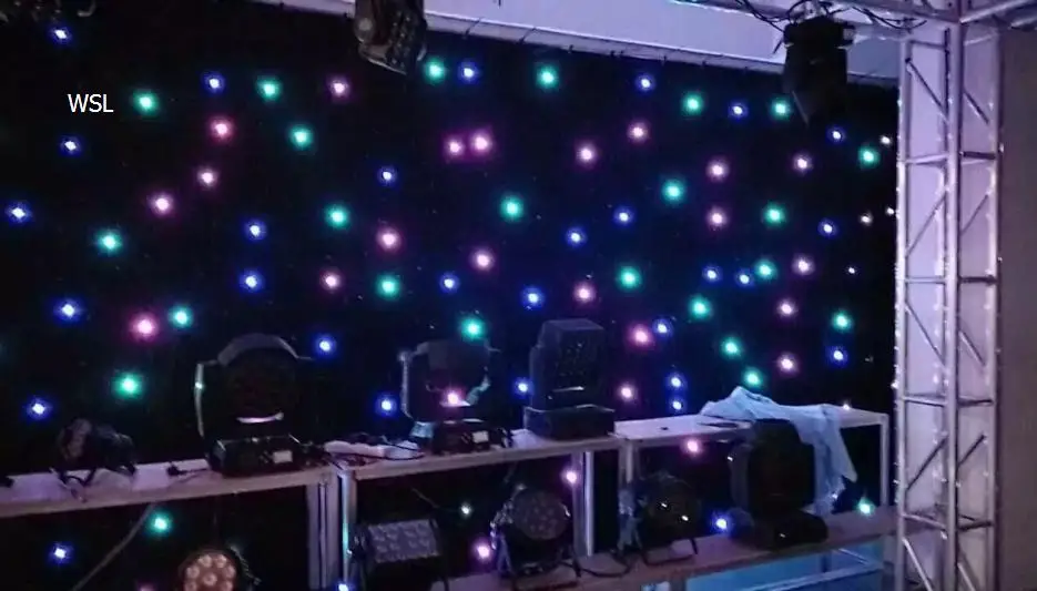 Free Shipping 2*3m RGBW cheap Black Background Cloth Light LED Star Curtain for wedding | Лампы и освещение