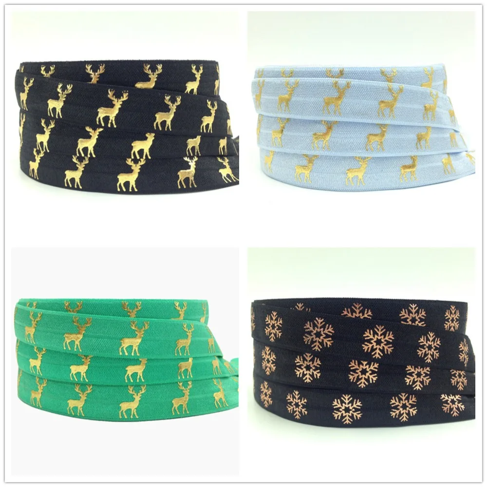 5Yards 16mm Deer print Snowflake print Fold over elastic bands DIY Headband Hair ties decoration Accessories
5Yards 16mm Deer print Snowflake print Fold over elastic bands DIY Headband Hair ties decoration Accessories