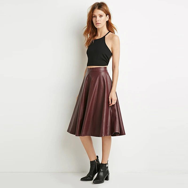 Women's Faux leather umbrella skirt Girl's Casual Elegant A-line knee length Plus Size Black Wine Red Khaki Skirts Saias Lapis
Women's Faux leather umbrella skirt Girl's Casual Elegant A-line knee length Plus Size Black Wine Red Khaki Skirts Saias Lapis
