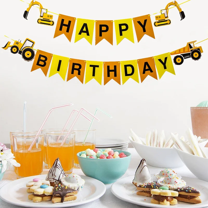 First Birthday Boy Party Happy Birthday Banner Creative Excavator Decor Birthday Banner for Home School Party Decoration
First Birthday Boy Party Happy Birthday Banner Creative Excavator Decor Birthday Banner for Home School Party Decoration