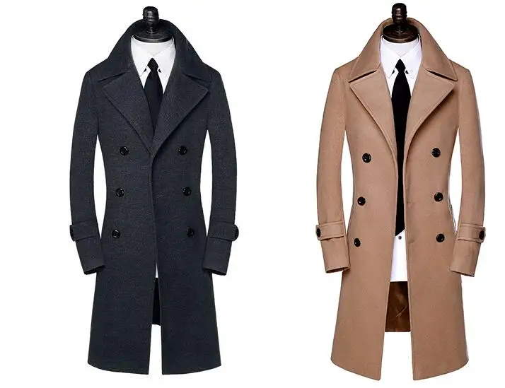 Casual woolen coat men double breasted trench coats overcoat mens cashmere coat casaco masculino england black grey khaki S- 9XL
Casual woolen coat men double breasted trench coats overcoat mens cashmere coat casaco masculino england black grey khaki S- 9XL