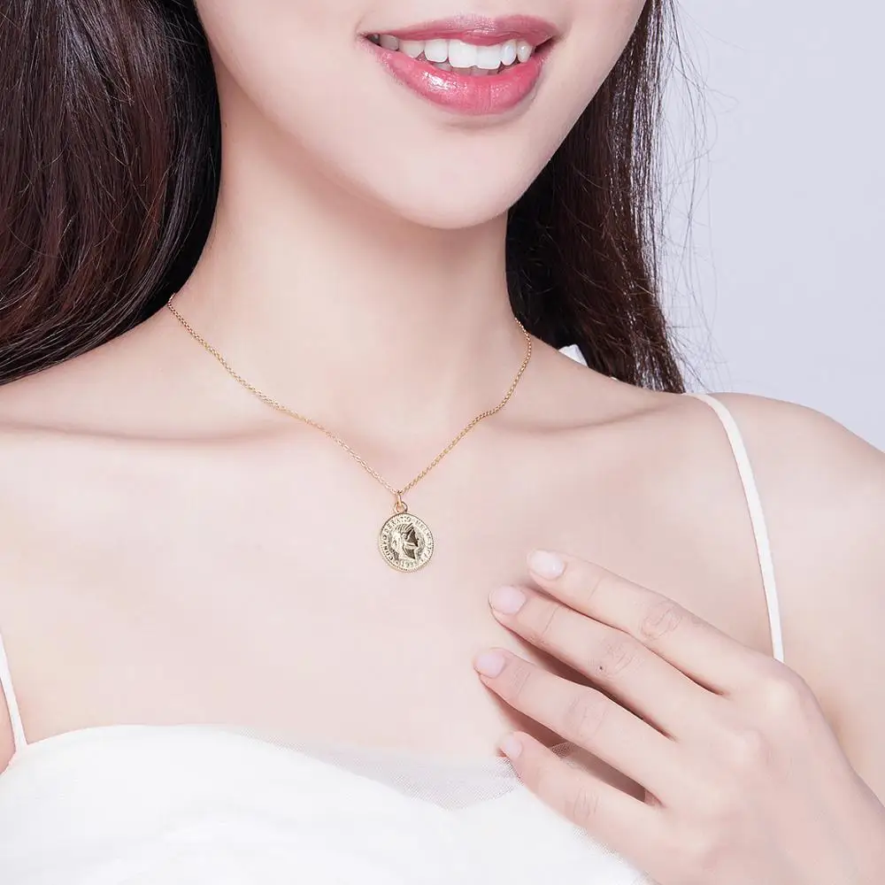 Gold 925 Sterling Silver Round Coin Pendant Necklace for Women Simple Female Chain Coin Necklace Bohemian Jewelry Gift
Gold 925 Sterling Silver Round Coin Pendant Necklace for Women Simple Female Chain Coin Necklace Bohemian Jewelry Gift