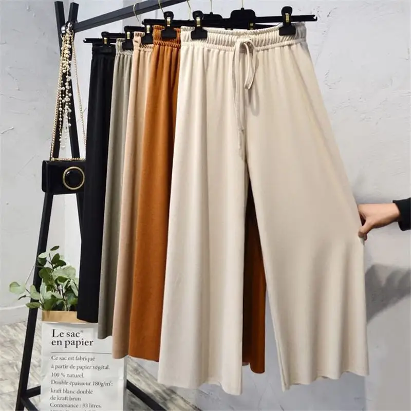 2019 New Spring Autumn Women High Waist Solid Slim Drape Wide Leg Pants Female Loose Thin Party Elegant Casual Trousers Z196
2019 New Spring Autumn Women High Waist Solid Slim Drape Wide Leg Pants Female Loose Thin Party Elegant Casual Trousers Z196