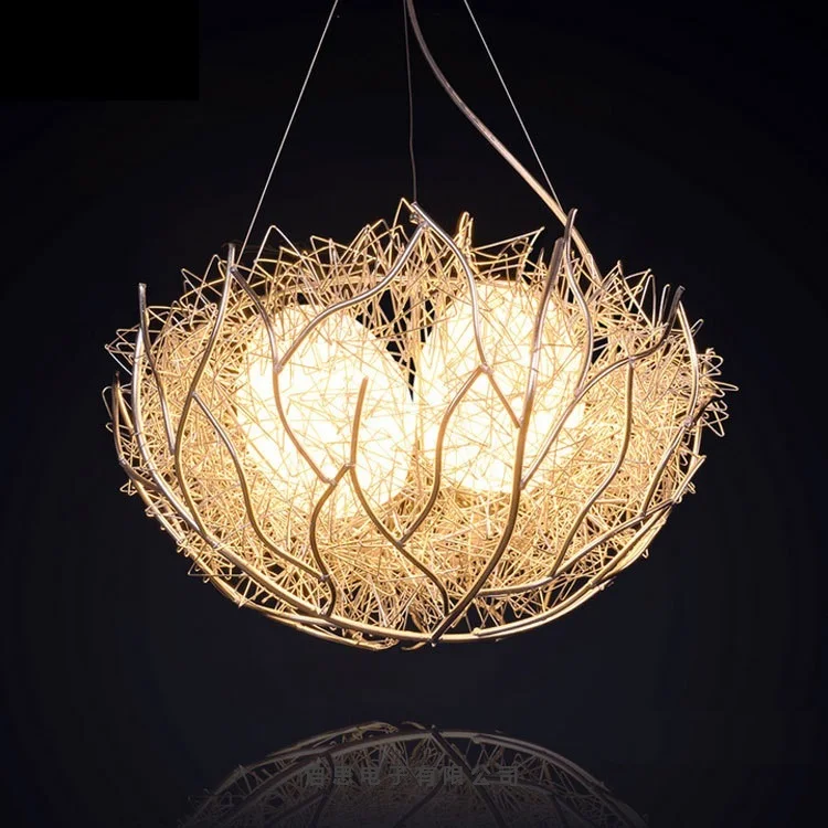 2016 Newest E27 Bird Nest Pendant Light Novelty creative bar Pendant lamp Aluminum Wires lamp Living room Bedroom Light
2016 Newest E27 Bird Nest Pendant Light Novelty creative bar Pendant lamp Aluminum Wires lamp Living room Bedroom Light