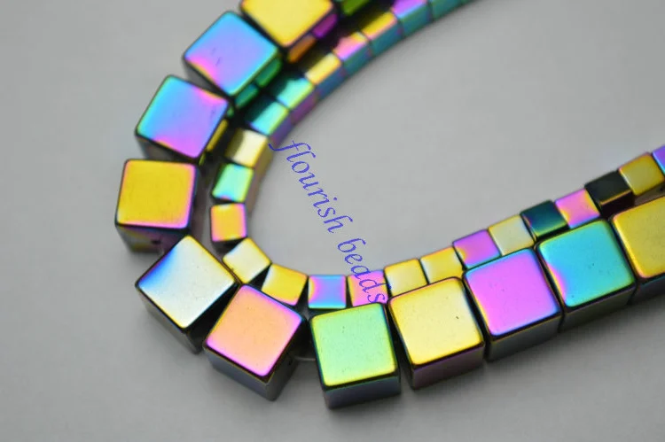 Electrofacing 4mm 8mm Rainbow color Hematite Cubic Loose Beads Fashion Jewelry Making Supplies
Electrofacing 4mm 8mm Rainbow color Hematite Cubic Loose Beads Fashion Jewelry Making Supplies