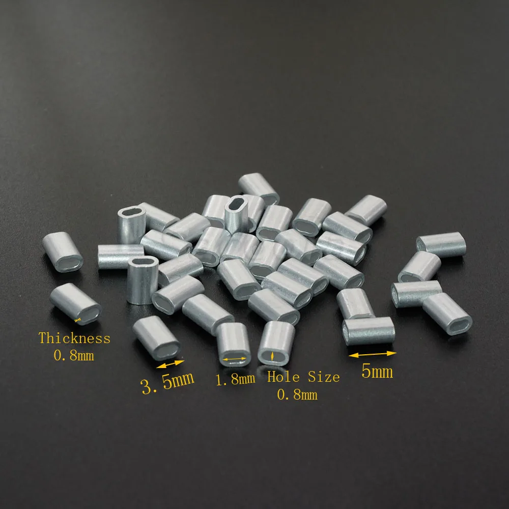 5000pcs/pack 1/32"(0.8mm) Aluminum Cable Crimps Sleeves Cable Ferrule Stops for Snare Wire Rope Clip Fittings
5000pcs/pack 1/32"(0.8mm) Aluminum Cable Crimps Sleeves Cable Ferrule Stops for Snare Wire Rope Clip Fittings