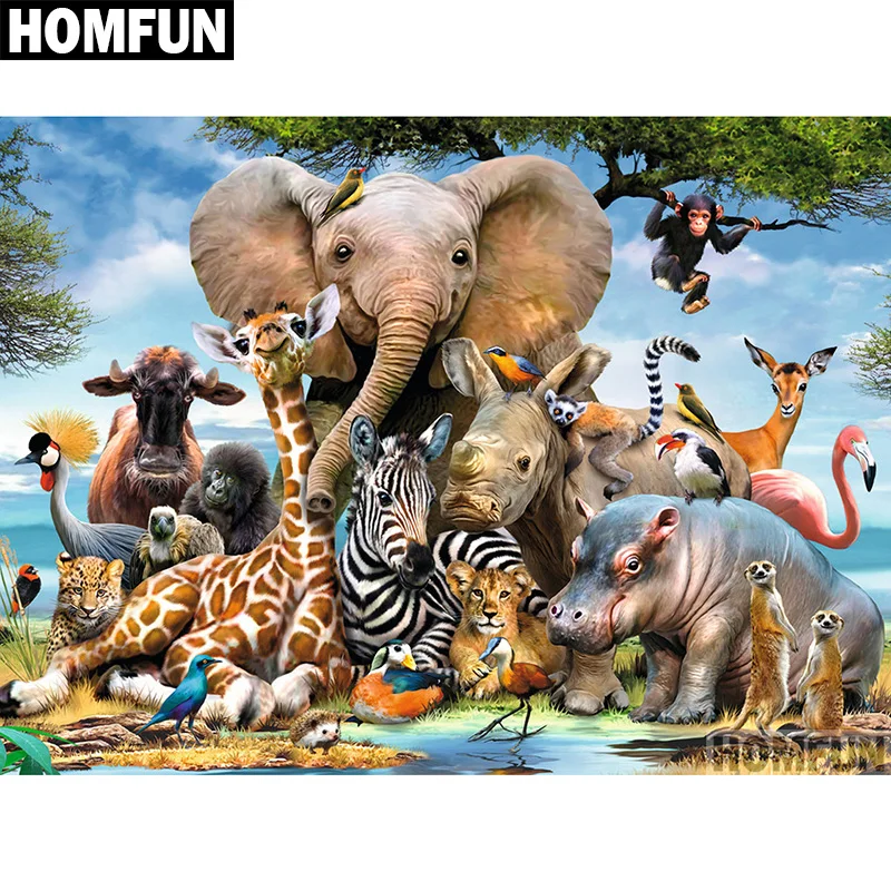 HOMFUN 3D DIY Diamond Embroidery "Elephant Forest" Picture of Rhinestones Diamond Painting Cross Stitch Needlework Decor A00698
HOMFUN 3D DIY Diamond Embroidery "Elephant Forest" Picture of Rhinestones Diamond Painting Cross Stitch Needlework Decor A00698