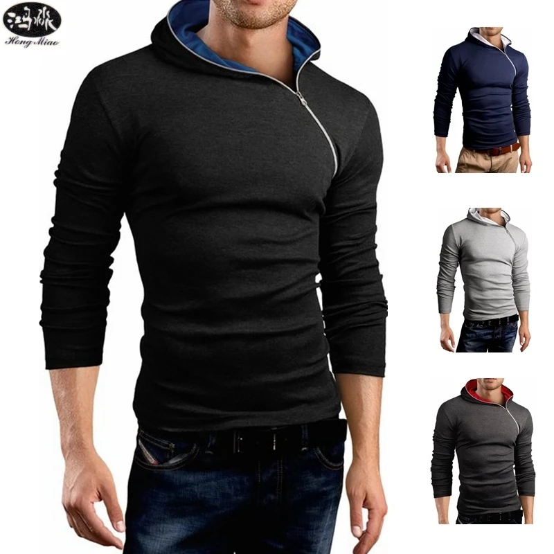 HongMiao 2018 New Fashion Men'S T-Shirt Tee Tops Hooded Long Sleeve Stylish Slim Fit T-Shirt Oblique Zipper Casual Men T Shirt Q
HongMiao 2018 New Fashion Men'S T-Shirt Tee Tops Hooded Long Sleeve Stylish Slim Fit T-Shirt Oblique Zipper Casual Men T Shirt Q