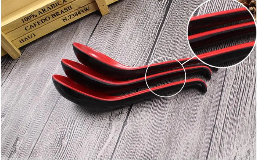 DHL free shipping 200pcs/set Red Black Color Home Flatware Japanese Plastic Bowl Soup Porridge Spoon
DHL free shipping 200pcs/set Red Black Color Home Flatware Japanese Plastic Bowl Soup Porridge Spoon