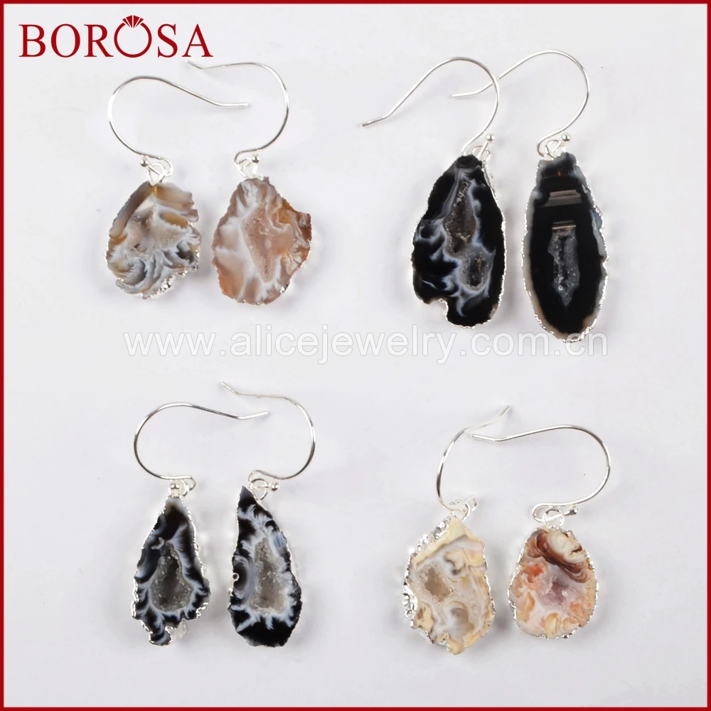 BOROSA Druzy 5 пар натуральный серебристый цвет кристалл Druzy ломтик висячие серьги ювелирные изделия Висячие серьги для женщин девушки подарки S0516
BOROSA Druzy 5 пар натуральный серебристый цвет кристалл Druzy ломтик висячие серьги ювелирные изделия Висячие серьги для женщин девушки подарки S0516