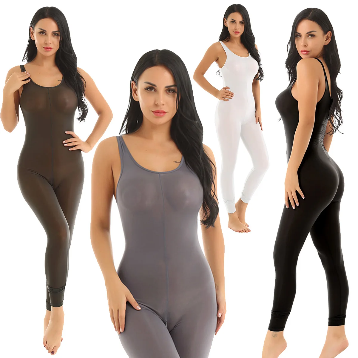 Women See Through Sheer Exotic Bodystocking Lingerie Bodysuit Sleeveless Zipper Crotch Smooth Gymnastics Leotard Teddies Catsuit
Women See Through Sheer Exotic Bodystocking Lingerie Bodysuit Sleeveless Zipper Crotch Smooth Gymnastics Leotard Teddies Catsuit