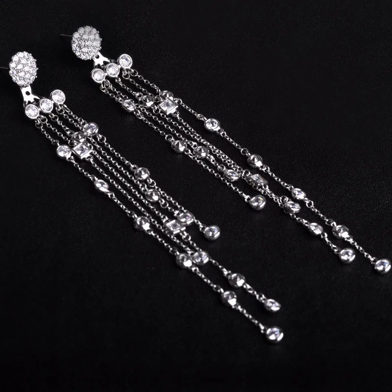 Blucome Luxury Tassel Long Pendant Earrings Copper Zircon Earrings Women Anti-Allergic Piercing Banquet Wedding Ear Accessories
Blucome Luxury Tassel Long Pendant Earrings Copper Zircon Earrings Women Anti-Allergic Piercing Banquet Wedding Ear Accessories