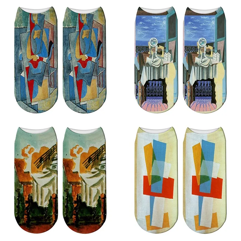 New 3D Printed Picasso Painting Funny Socks Summer Women World Famous Abstract painting Short Ankle Socks Calcetines Mujer
New 3D Printed Picasso Painting Funny Socks Summer Women World Famous Abstract painting Short Ankle Socks Calcetines Mujer